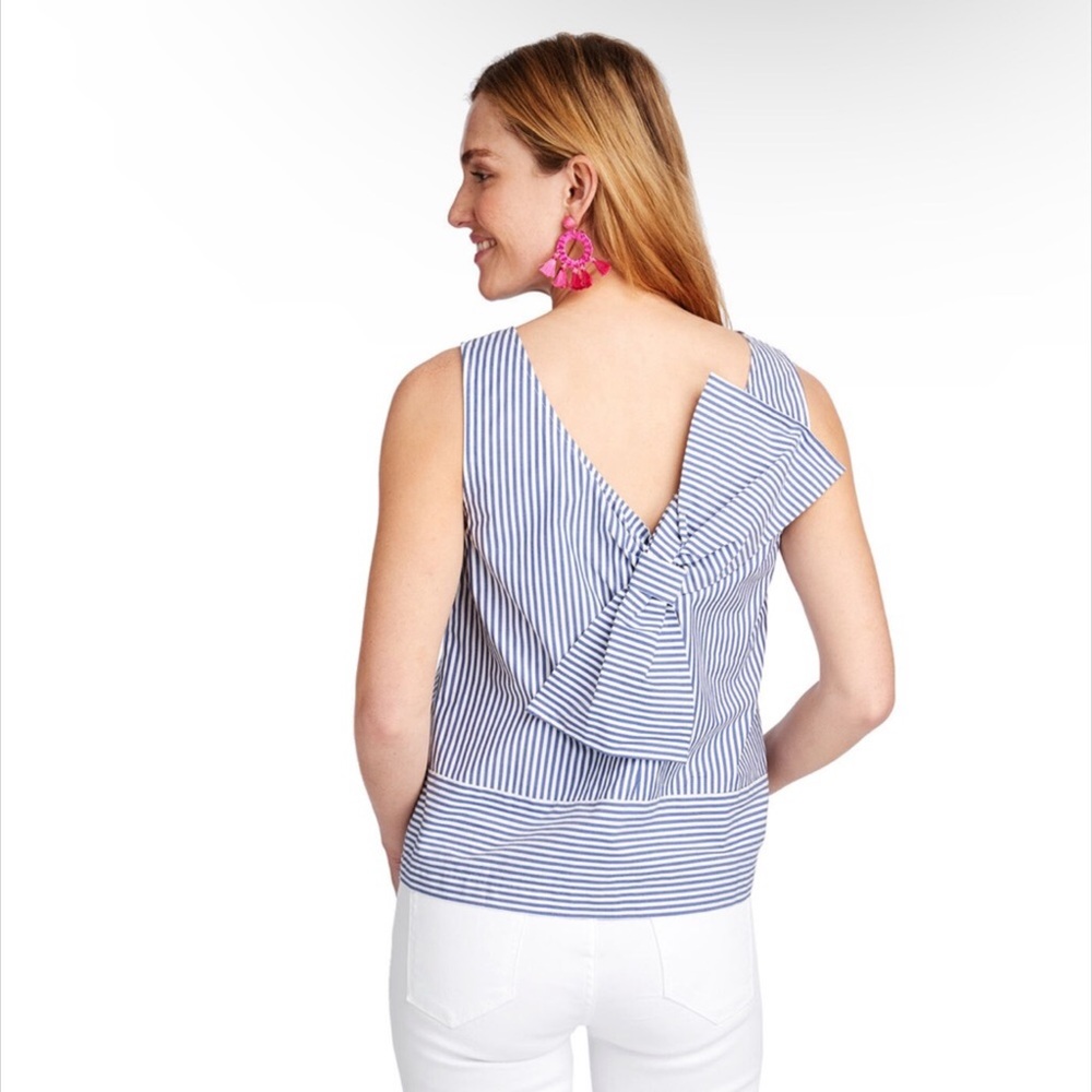 Vineyard Vines Sarah Stripe Bow Back top size 4